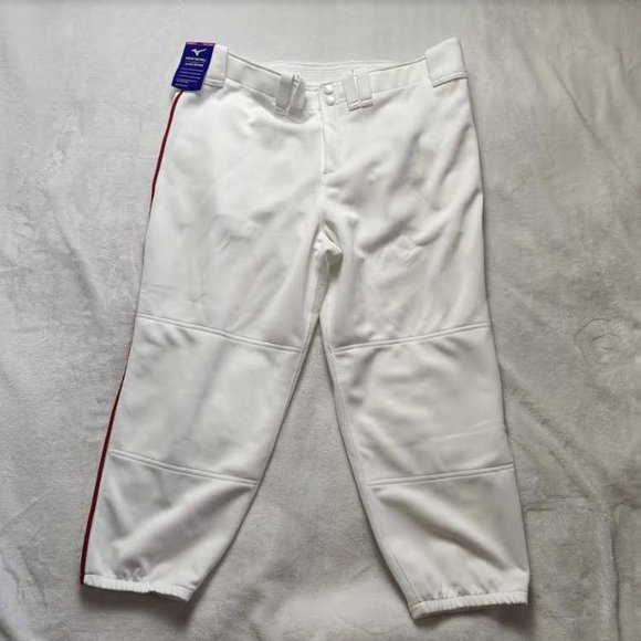 New women's XXL Mizuno Select belted piped fastpitch softball pant in white - Picture 1 of 8